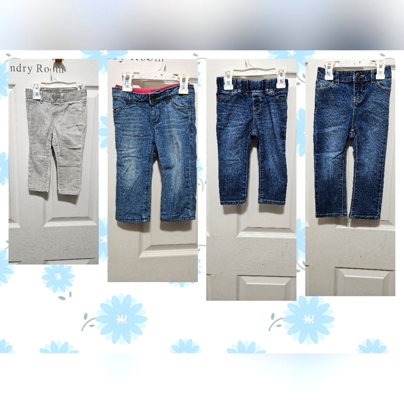 Bundle of 4 Baby girl Gap jeans jeggings leggings pants 12 mos 18 mos 24 mos